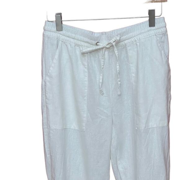 Jules & Leopold Casual Linen Button bottom Capri Size S/P - Picture 2 of 5